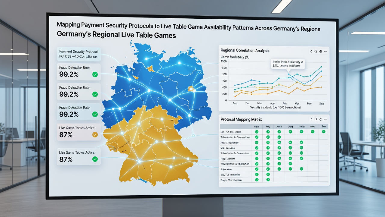 Grafische Darstellung der Verknüpfung von Zahlungsprotokollen mit Live-Tischspielzeiten in deutschen Regionen